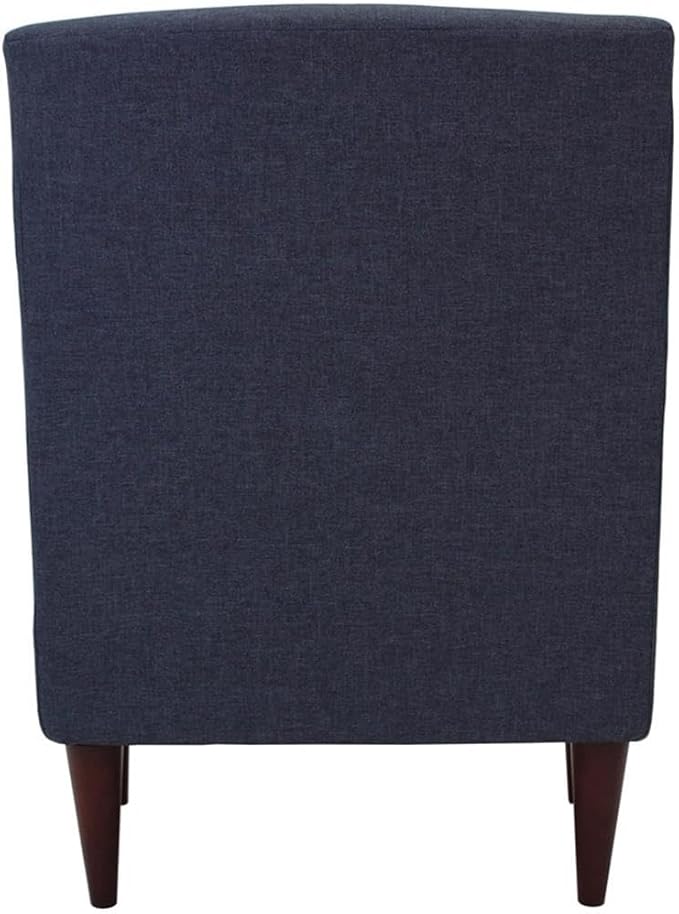 Pemberly Row Traditional Fabric Arm Chair Navy Blue Finish Woven Fabric Padded Seat Durable Construction 34.5 H x 28 W x 30 D Classic Design for Living Room or Accent Seating