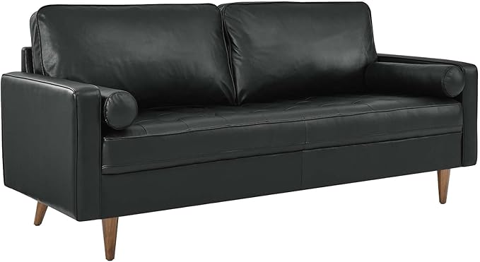 Modway EEI-4633-BLK Valour Leather Sofa Black