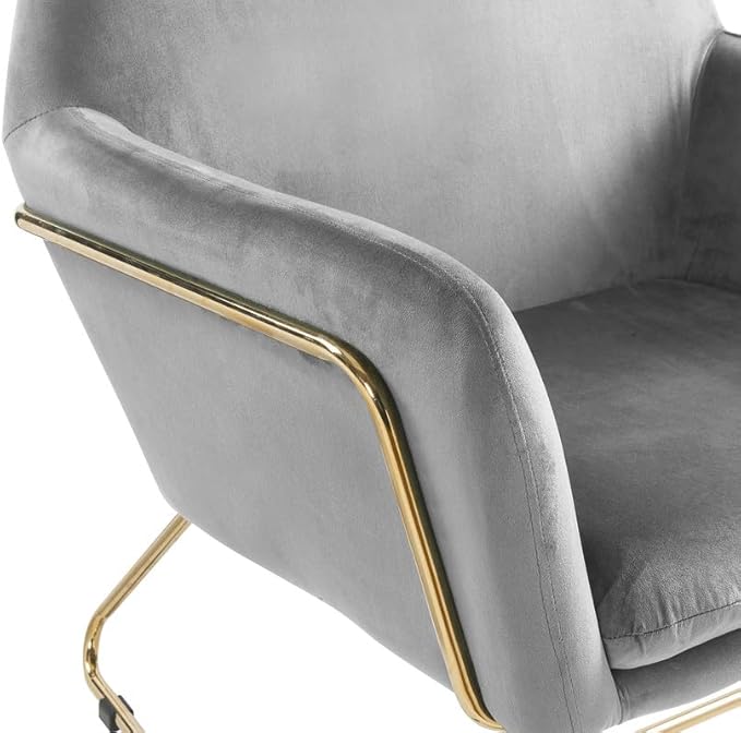 Gray Accent Chair with Metal Base 29.5 for Modern Living Room Decor