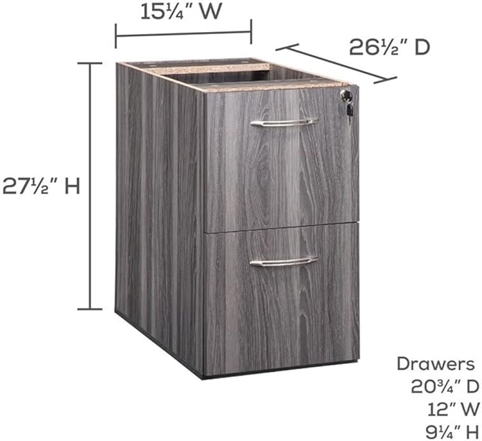 Safco Mayline AFF26LGS Aberdeen 26D Pedestal FF for use with Desk sold separately Gray Steel Tf
