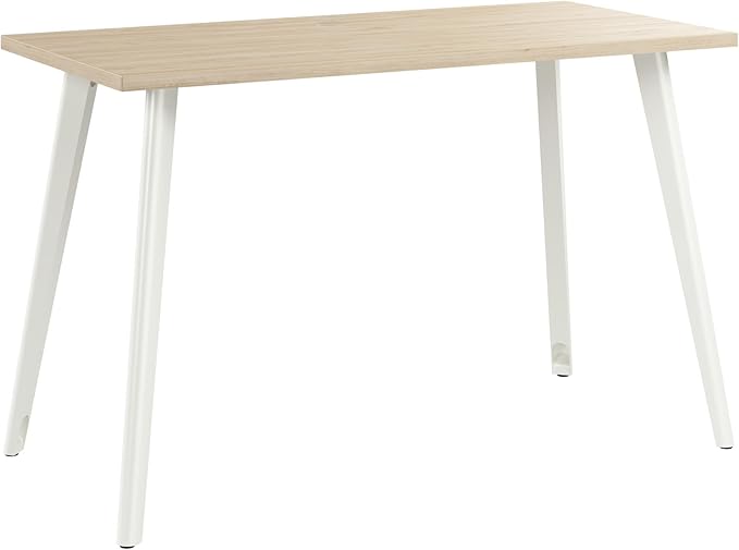 Bush Business Furniture Computer Desk 48 Inch Gaming Table for Home Office Commercial-Grade with Splayed Metal Legs Vista Collection Modern Beige/White