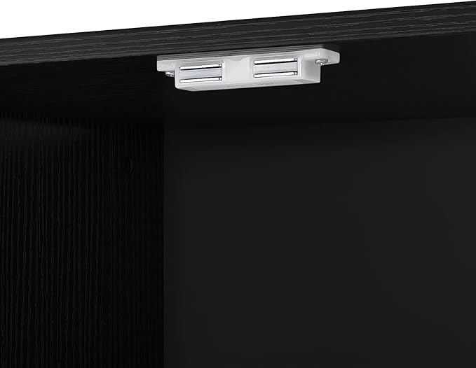 Panana Corner TV Stand - 47 Inch Media Console with 4 Doors and Shelves Living Room Storage Entertainment Center for TVs up to 51 Inch (Black)