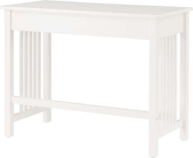 OSP Home Furnishings Sierra Writing Desk with Pull-Out Drawer and Mission Style Side Panels White
