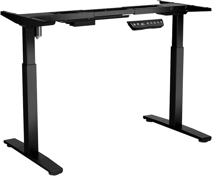 Tangkula Electric Standing Desk Frame Height &amp Width Adjustable Motorized Sit Stand Desk Base Ergonomic Single Motor Stand Up Workstation w/Memory Controller Standing Desk Legs