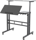 SDHYL 31.5 inches Movable Laptop Desk with Mouse Board Adjustable Height and Angle Anti-Slip Workstation Home Office Desk with Tablet Slot Portable Student Desk Black S7-ZS-101-2BK-US