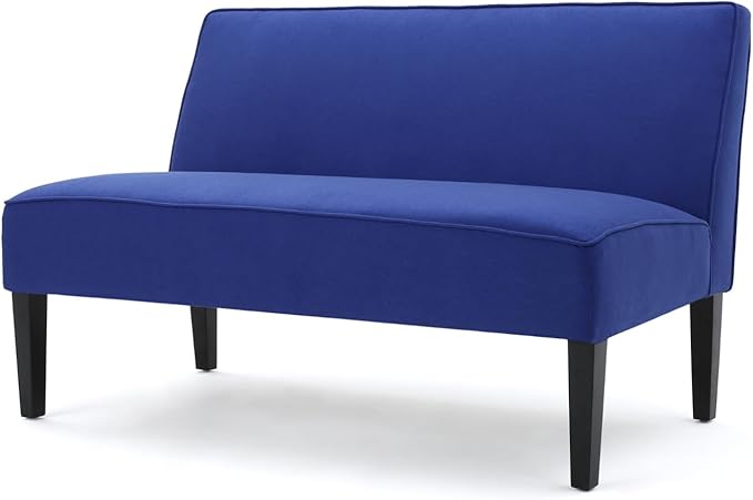 50'' Loveseat Sofa Modern Two-Seater Compact Upholstered Sofa for Small Space Bedroom Hallway Bench Royal Blue.