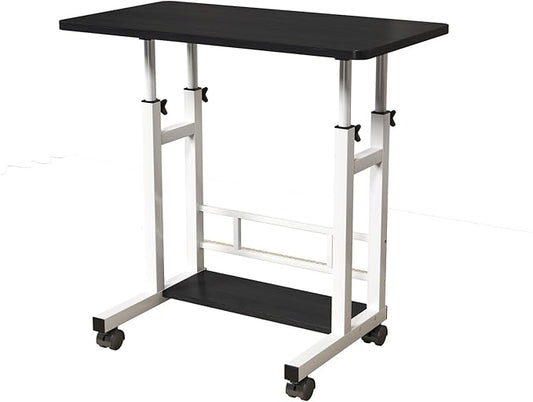 Small Standing Desk Adjustable Height Mobile Stand Up Desk for Laptop Portable Computer Table for Home Office Work and Walking Pad Treadmill 31.5x15.75 Inches Height 27.16-35.43 Black