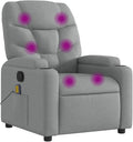 vidaXL Light Grey Fabric Massage Recliner Chair with Adjustable Armrests Built-in Functionality Perfect for Living Rooms and TV Watching