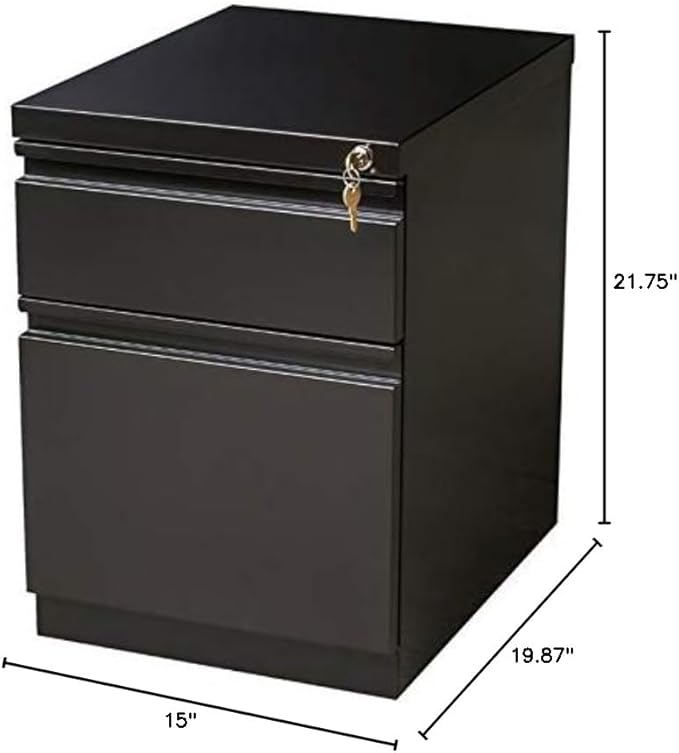 Hirsh Industries 2 Piece Value Pack 2 Drawer Mobile File Cabinet File in Black