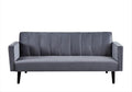 72 Velvet Convertible Futon Sofa Bed - Full Out Twin Sleeper Couch w/Channel Stitch Wood Frame &amp High-Density Foam - Space-Saving for Apartments/Dorms Grey