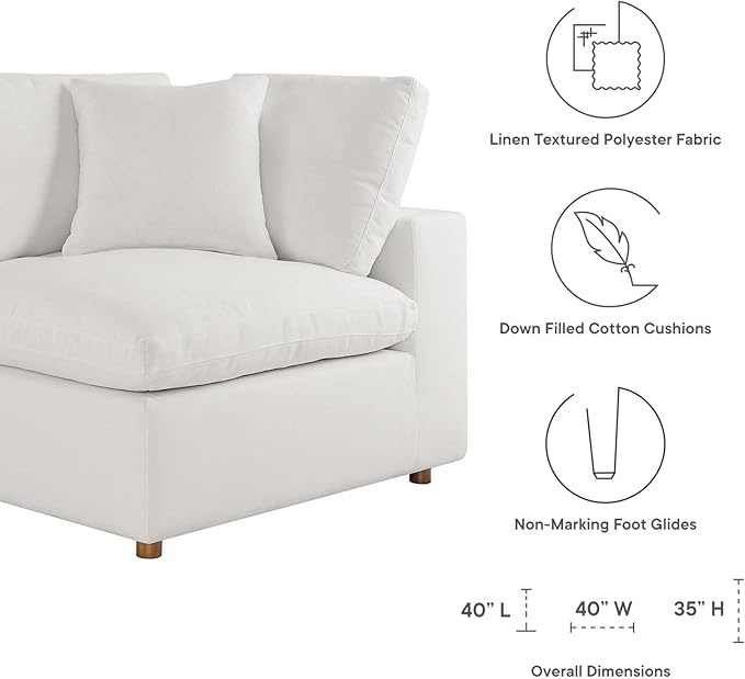 Modway Commix Down-Filled Overstuffed Upholstered Sectional Sofa Corner Chair