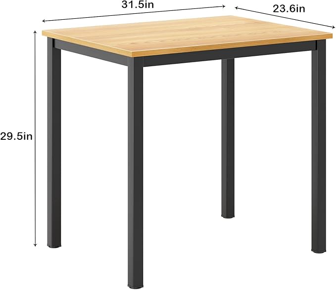 SDHYL 31.5 inches Modern Computer Desk Wooden Home Office Desk Small Writing Desk Study Table Sturdy Workstation Easy Assemble Teak (31.5L * 23.6W)