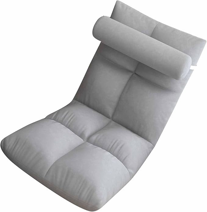 Denash Foldable Floor Lazy Sofa with Lumbar Pillow 5 Adjustable Positions Chaise Lounger Sofa with Back Support Soft Bean Bag Sofa Bed Floor Sofa for Home Living Room Bedroom