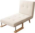 Folding Chair Bed convertible chair to bed3-in-1 Convertible Sleeper Chair Bed Futon Chair with 6-Level Adjustable Backrest for Guest Room Apartment Dormitory Home Office Cream Beige