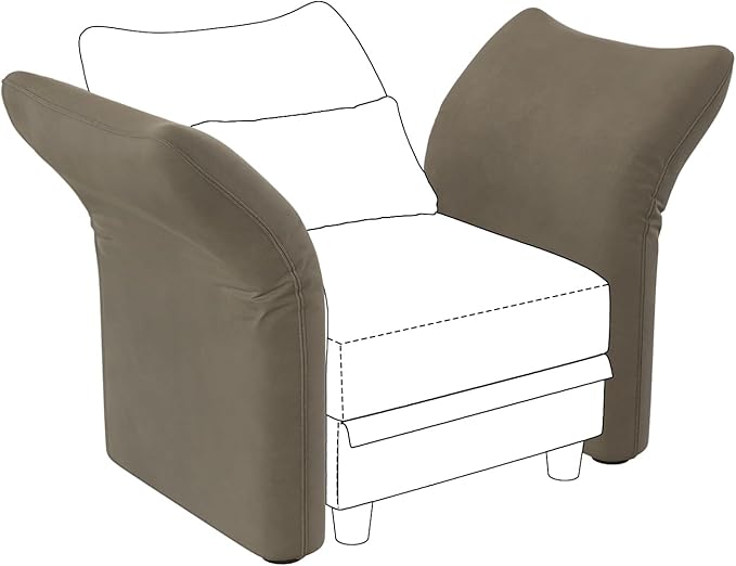 LLappuil Modular Pair of Side Armrest Backrest Module Sofa for Convertible Modular Sectional Couch Sofa Side Armrest Backrest Brown