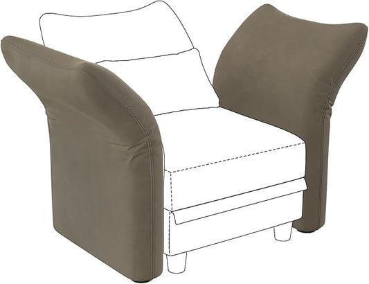 LLappuil Modular Pair of Side Armrest Backrest Module Sofa for Convertible Modular Sectional Couch Sofa Side Armrest Backrest Brown
