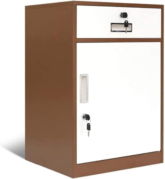 File Cabinets Floor-Standing File Cabinet Multi-Color 2 Drawer Metal Storage Box Steel Lockable Waterproof Data Cabinet (Color : 44 * 39 * 65cm Size : C1)