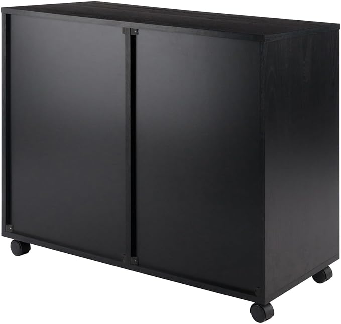 Maykoosh Mobile Filing Cabinet - 2 Drawer Office Storage Cabinet with Lock &amp Wheels - Black