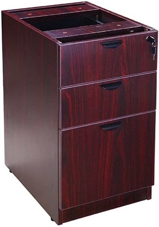 Boss Office Products Holland 66 Executive U-Shape Desk with File Storage Pedestal Mahogany