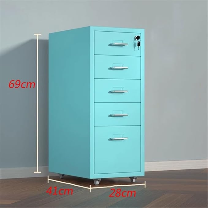 Filing Cabinet Thickened Cold-Rolled Steel Chest of Drawers Storage Cabinet Multifunctional Data Organizer Cabinet 5 Layer Large Capacity Office File Cabinet File StorageWhiteOne Size