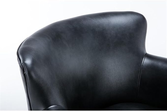 Pemberly Row Contemporary Accent Chair Charcoal Faux Leather Upholstery Sturdy Wood Frame Nailhead Trim Solid Wood Legs No Assembly Required Living Room or Office Club Chair