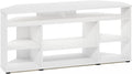Furinno BESI TV Stand No Tools Assembly Industrial Style Entertainment Center TV Console for TV up to 46 Inch for Living Room Bedroom White