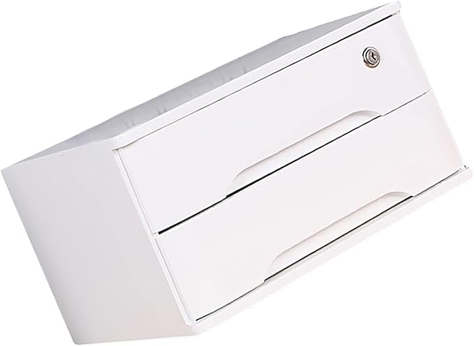 Wooden Desktop File Cabinet Organizer with Drawers for Monitor Stand and Printer Platform