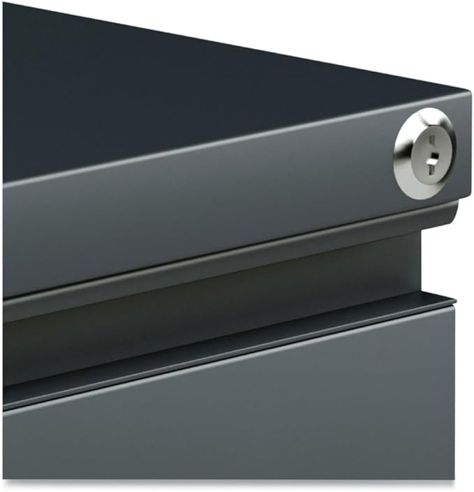 Alera PBBBFCH Three-Drawer Metal Pedestal File w/Full-Length Pull 14 7/8 x 19 1/8 Charcoal