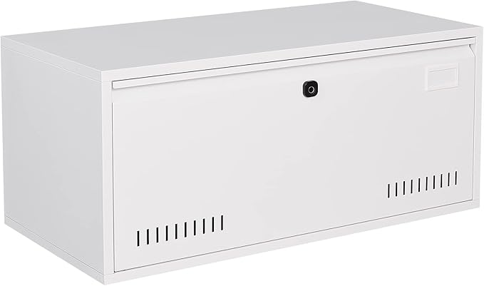 Generic Biometric Fingerprint Lateral File Cabinet Large Drawer Metal Filing Cabinet with Hanging Rod for Letter A4 documents and so on for Home Office Using Assembly Required White