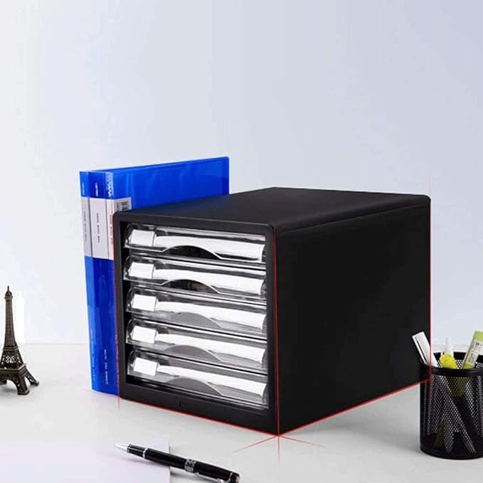Desk Organizer Desk File Organizer Home Office Desktop File Storage Box Filing Cabinet Plastic File CabinetFully Assembled Filing Cabinet Pedestal Under Desk With 5 Drawer for A4  File Cabinet Da