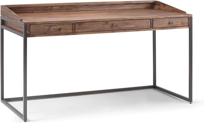 Rustic Natural Aged Brown Desk - Multi-Functional Furniture for Living &amp Home Office