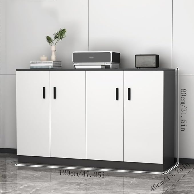 File Cabinet File Cabinet Data Cabinet Office Storage Cabinet File Cabinet Floor Storage Short Cabinet Wooden Office Cabinet Storage Cabinet Four Doors Archive Cabinet(Size:M)