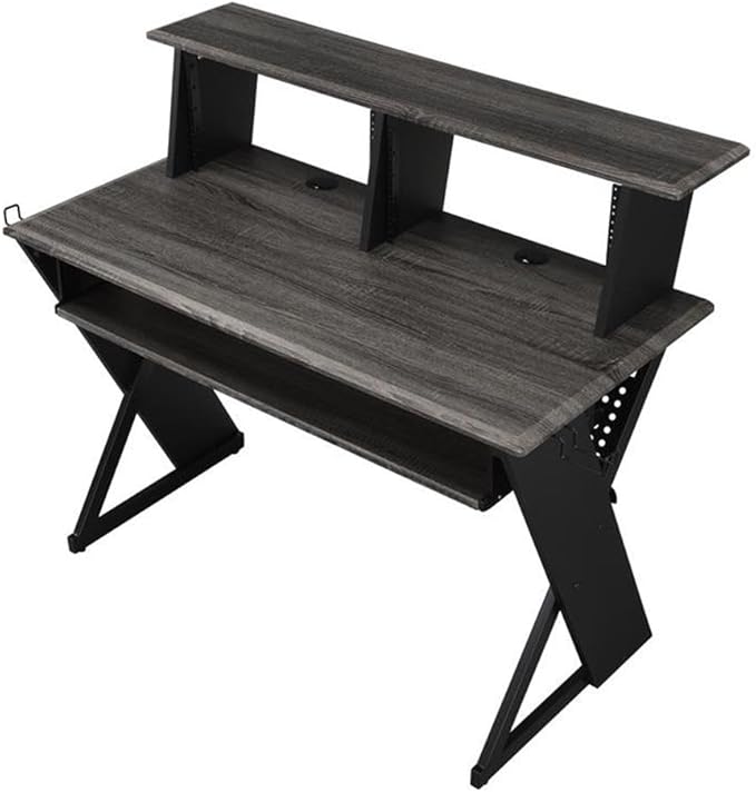 Acme Furniture Rectangular Music Desk Table with Earphone Rack Black