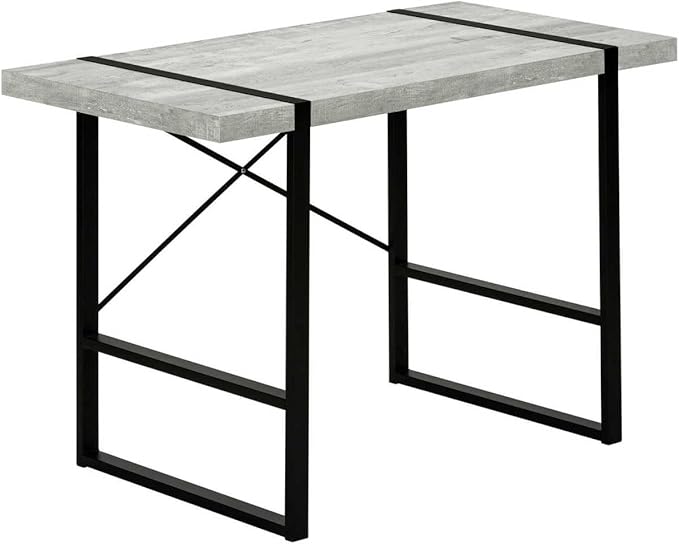 Modern Grey &amp Black Computer Desk for Home Office - 48 L