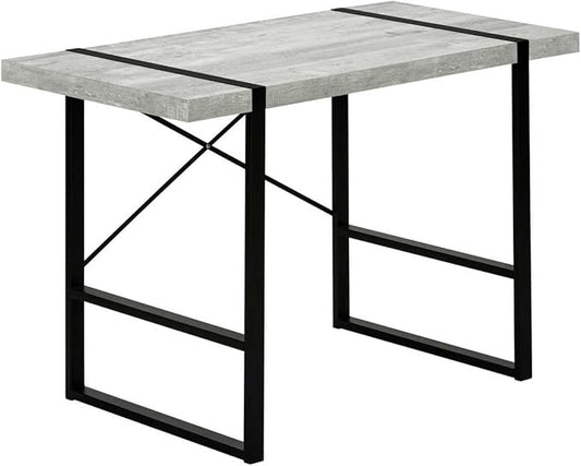 Modern Grey &amp Black Computer Desk for Home Office - 48 L