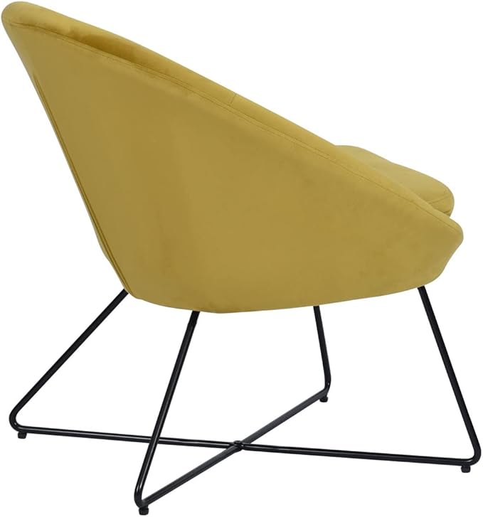 Accent Chair Armchair Fashion Velvet Fabric Upholstery Accent Chairs for Living Room BedroomYellow