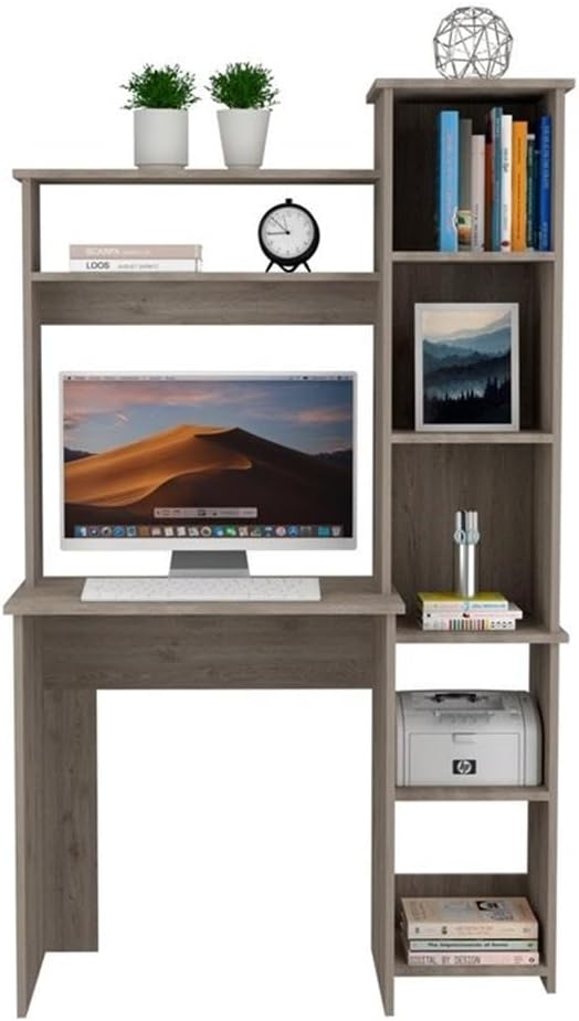 Tuhome Carell Furniture Modern Light Gray Engineered Wood Versalles Home Office Desk