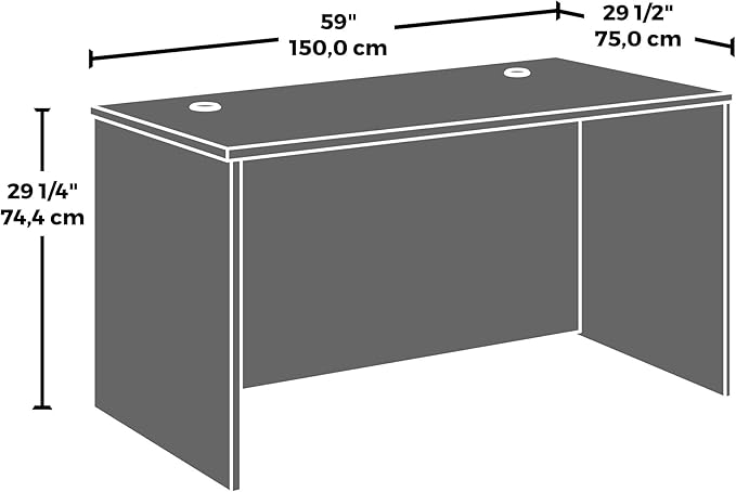 OfficeWorks by Sauder Affirm 60'' Desk Shell L: 59.06'' x W: 29.53'' x H: 29.29'' Classic Cherry