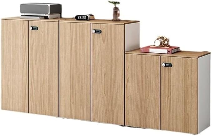 File Cabinets Office Storage Short Cabinet File Double Door with Lock Wooden Data File Storage Cabinets