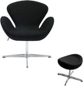 FCD Classic Swan Chair Swivel Height Adjustable Lounge Chair Cashmere(Without Ottoman Black