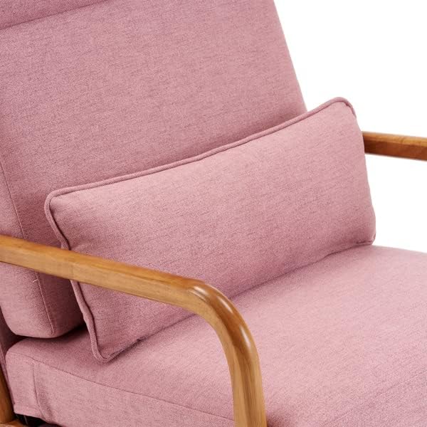 Pink Accent Chair Living Room Chairs Guest Sofa for Living Room Bedroom Balcony Studio Reading Armchair for Bedroom SunroomLobby Chair Office Waiting Room Side Chair 70 x 50 x 50cm(L x W x H)