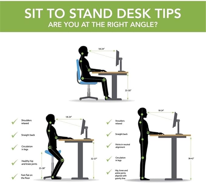 Bush Home Energize 55W x 24D Electric Height Adjustable Standing Desk in Basic White Ergonomic Sit-Stand Computer Table for Home Office
