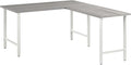 Bush Business Furniture Hustle 60W x 30D L Shaped Computer Desk with Metal Legs in Platinum Gray Modular Corner Table for Home and Professional Office
