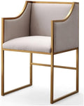 Tov Furniture The Atara Collection Velvet Upholstered Living Room Accent Chair with Stainless Steel Base Cream