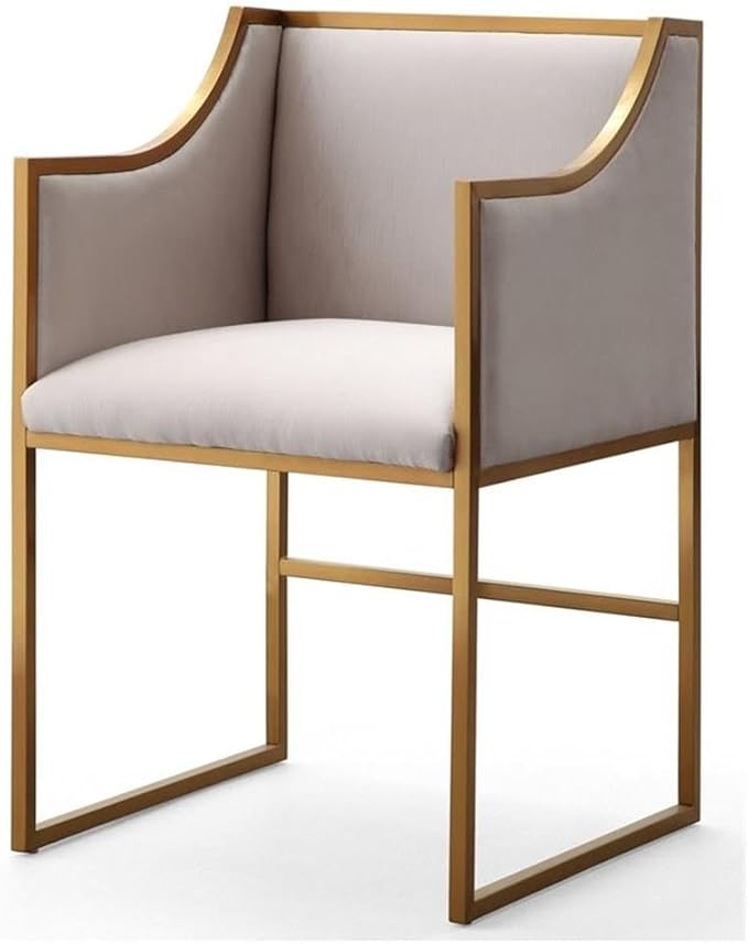 Tov Furniture The Atara Collection Velvet Upholstered Living Room Accent Chair with Stainless Steel Base Cream