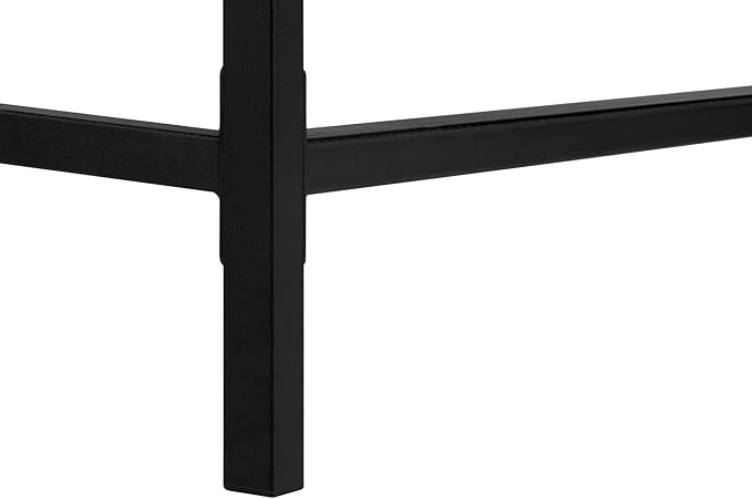 Penau Computer Desk for Home Office White Marble Look with 2 Storage Drawers Contemporary Black Metal Frame 48 Inch