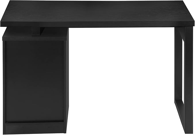 Computer Desk Home Office Laptop Left Right Set up Storage Drawers 48 l Work Black Laminate Contemporary Modern