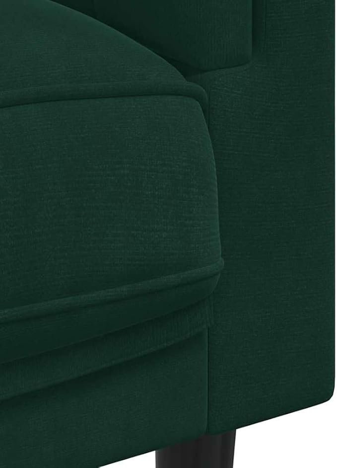 vidaXL Velvet Accent Sofa Chair - Dark Green Living Room Armchair with Cushion and Pillow 28x30.3x27.6 inch Comfort Seating