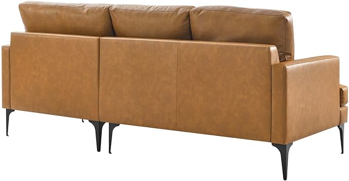 Modway Evermore Vegan Leather Upholstered Right-Facing Sofa Tan