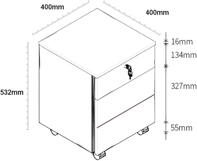 COAECJ Filing CabinetsFile Shelves for Desk File Cabinet 2-Layer Drawer Metal Moving File Cabinet Simple Modern Locker Office Data Storage Cabinet with Lock Key Fully Assembled